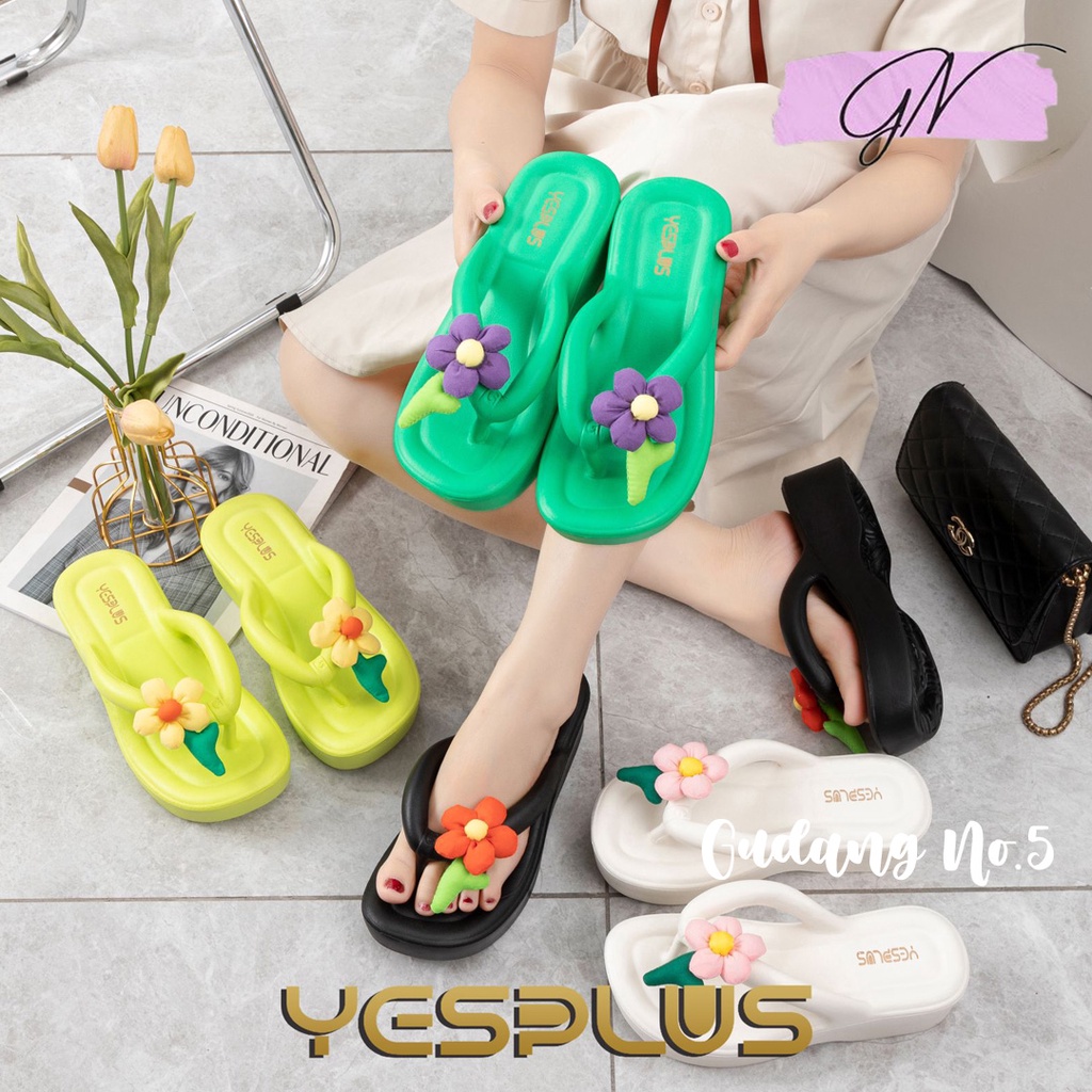 GN-8211-1 Sandal Jepit Jelly Anti Slip Sandal Wanita Korean Style Import Rubber