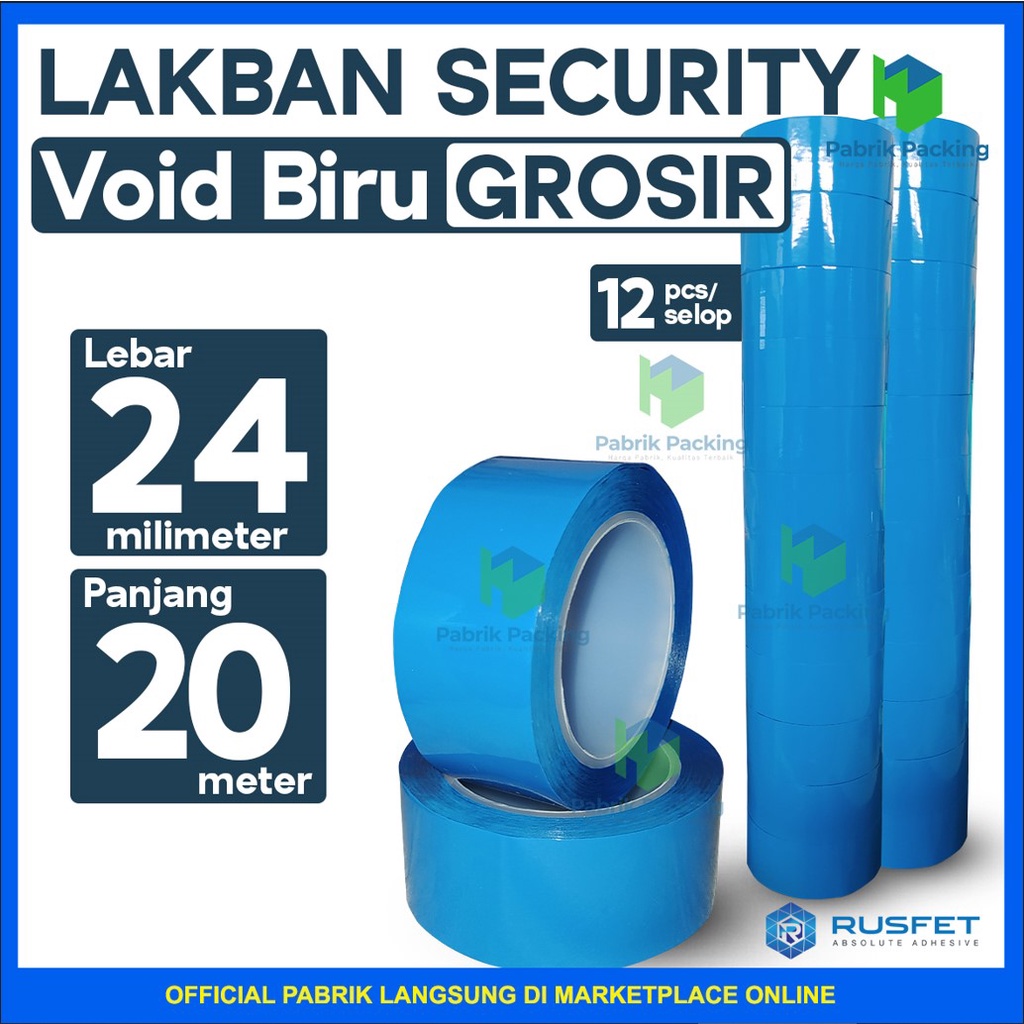

Lakban / Segel Security Void Open Panjang 20meter Per Selop