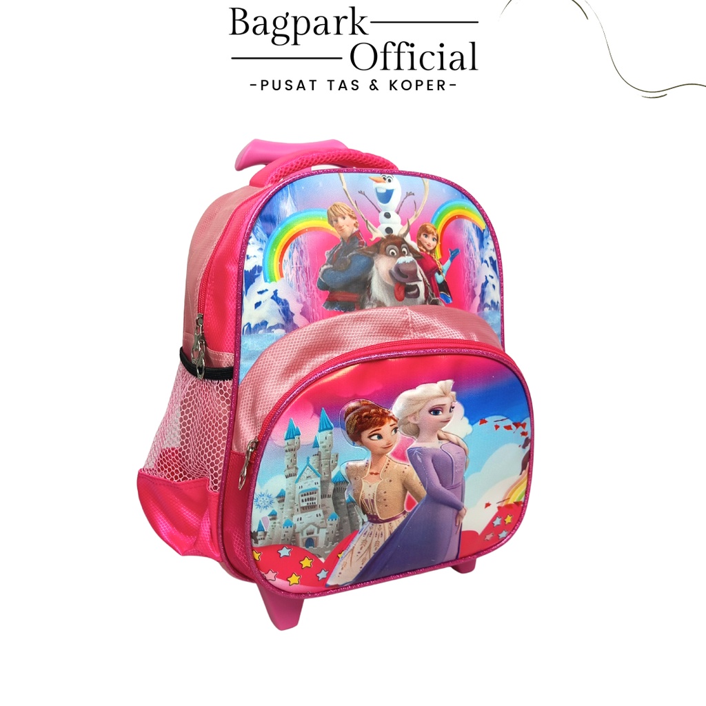 Tas Troli Anak Perempuan Import Trolley Anak Sekolah Perempuan PG TK Gambar Karakter Hello Kitty Frozen Unicorn  Tas Troli Anak Roda 2