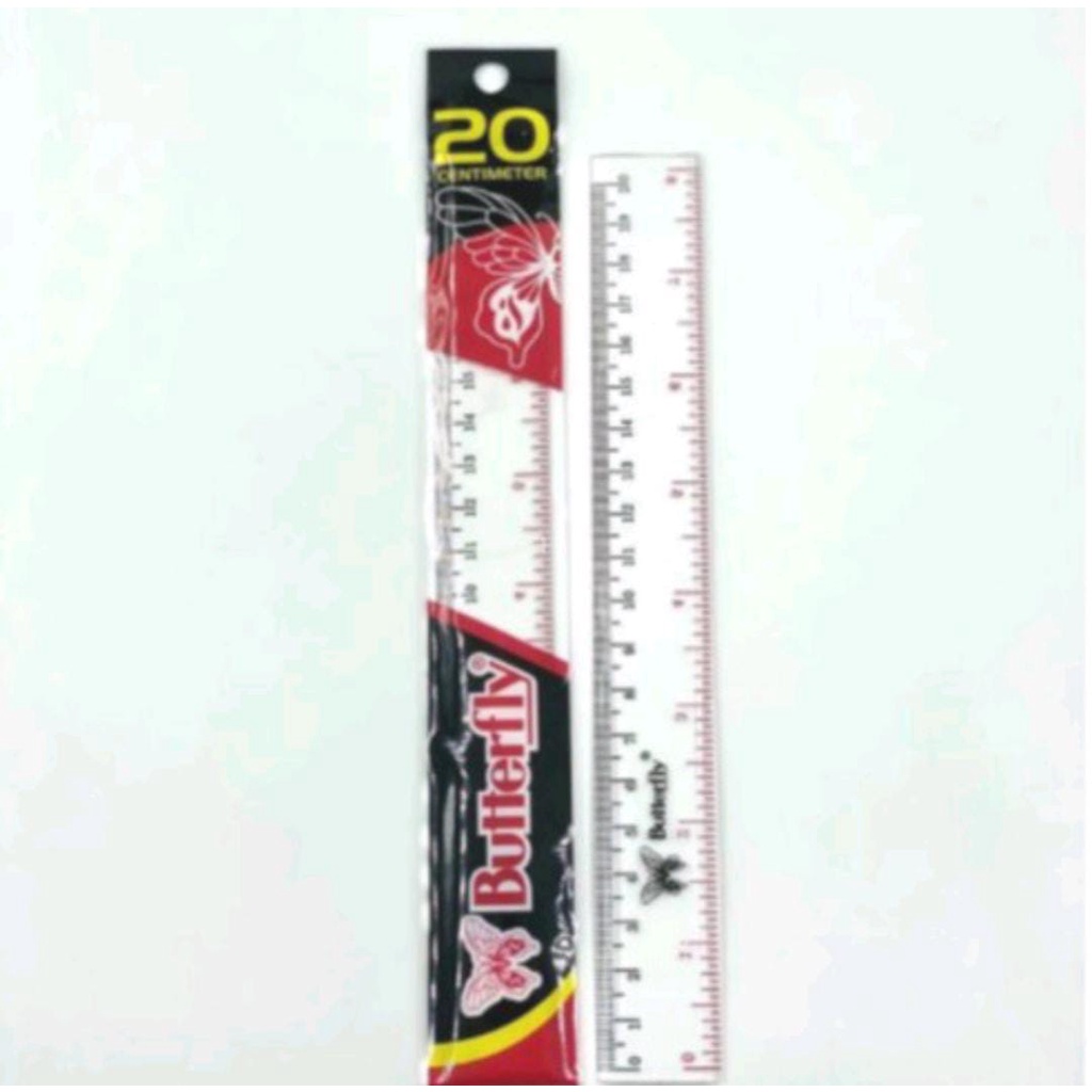 

Penggaris / Garisan Plastik Butterfly 20 cm Plastik