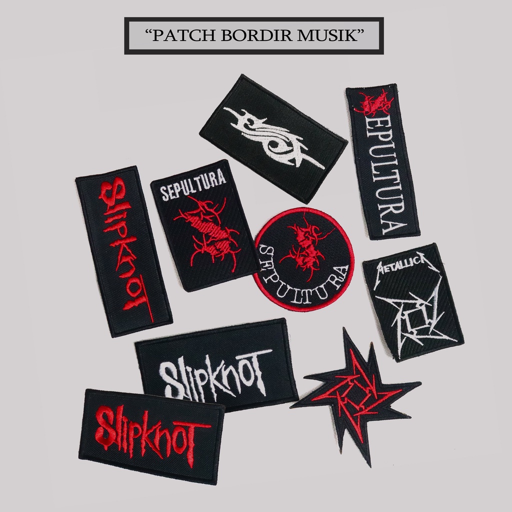 Patch bordir sklipnot metalica sepultura emblem bordir musik patch best quality