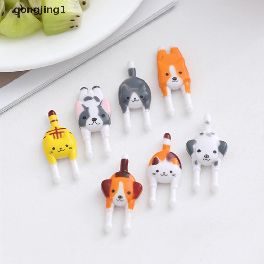 Ggg 7 Pcs Lucu Mini Animal Kartun Buah Garpu Makan Siang Bento Aksesoris Dekorasi Pesta ID