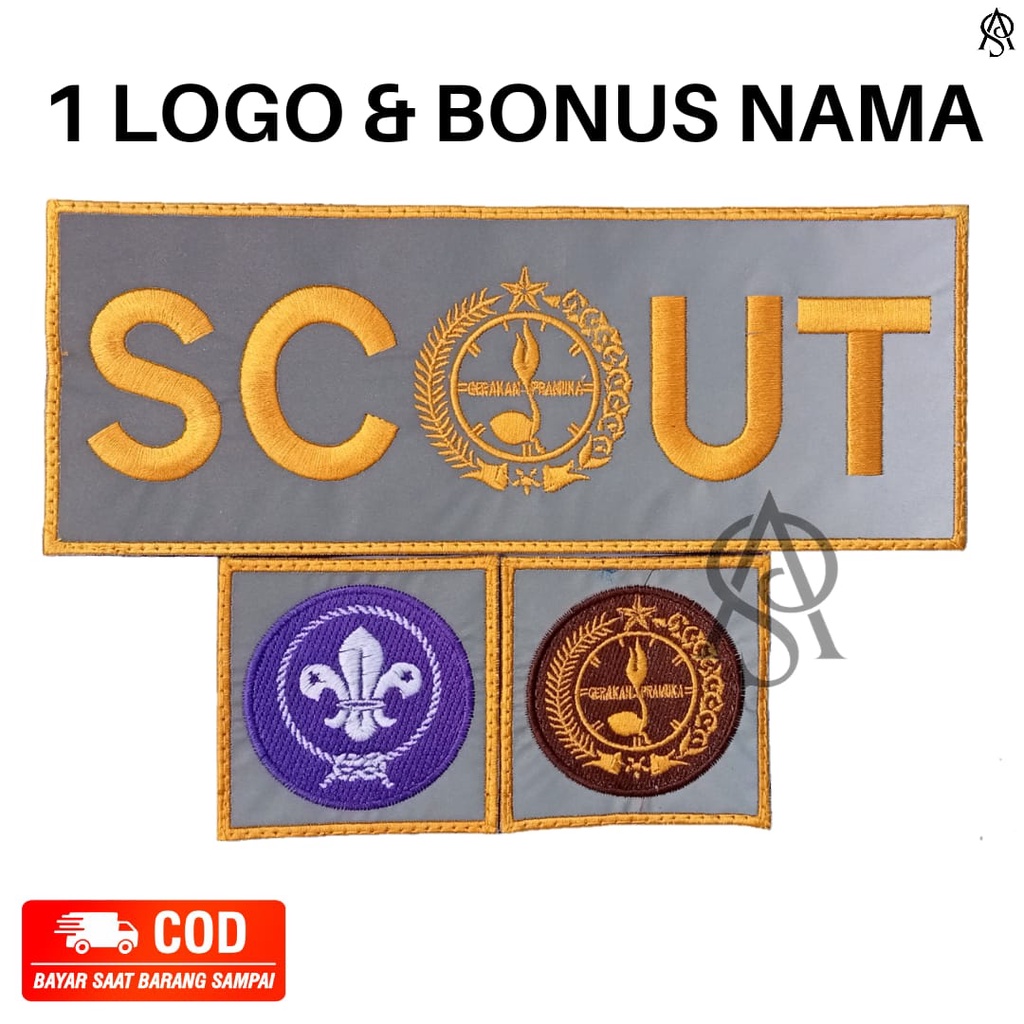 LOGO fulset lengkap SCOUT pramuka | BONUS NAMA TAG BORDIR | Logo Bordiran Komputer | Logo Bordiran T