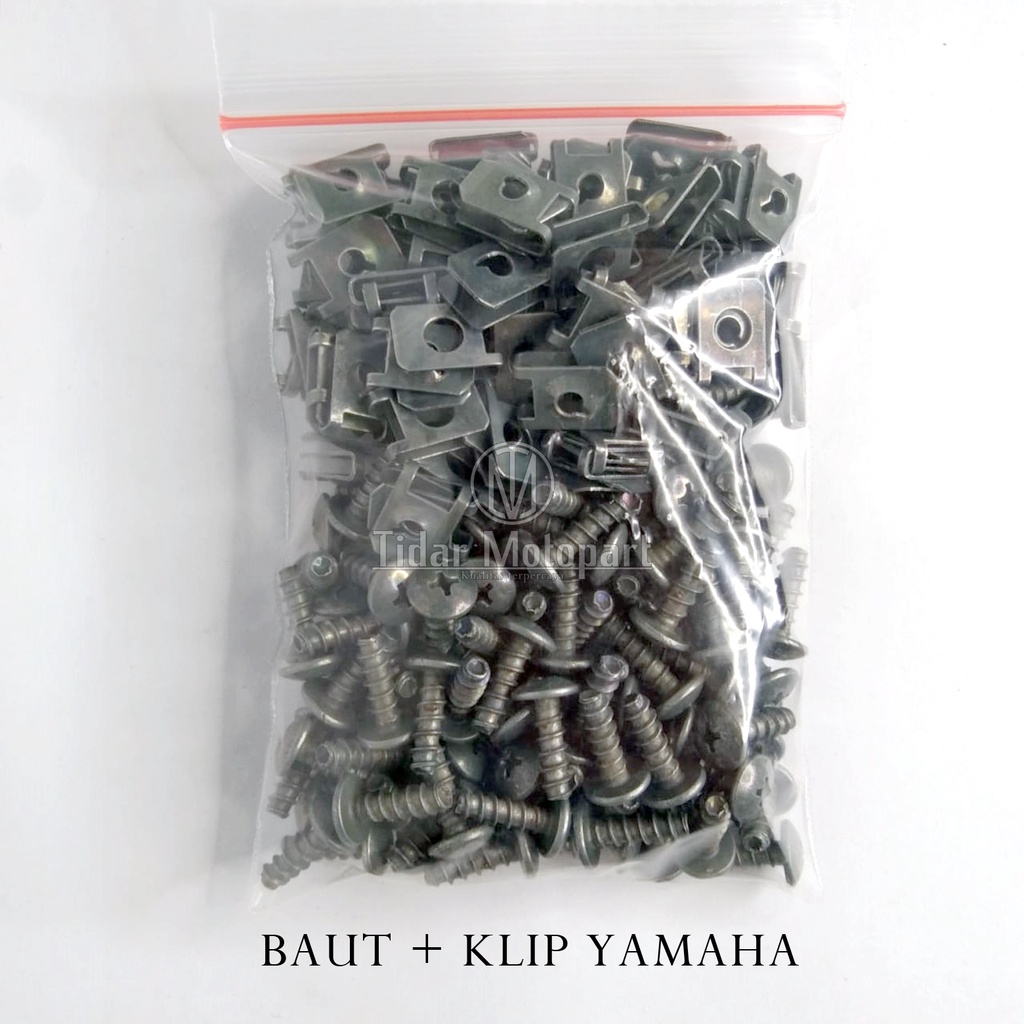 200 Pcs Baut Klip Yamaha / Baut Klip Body Motor Yamaha 5x16 / Baut Klip Mio Jupiter Nmax Lexi Aerox