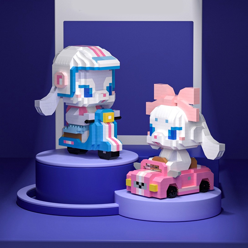 Mainan Balok Susun Model kelinci Mainan Anak Perempuan Mainan Edukasi DIY 3DPuzzle Nano Block