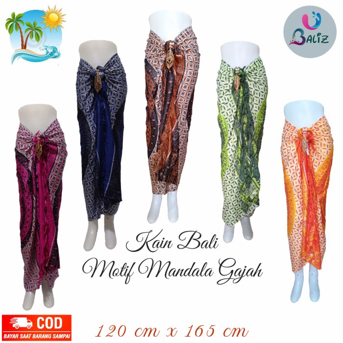 Kain Kain Bali Pantai/Kain Bali Motif New Gajah Mandala/Sarung Bali Pantai