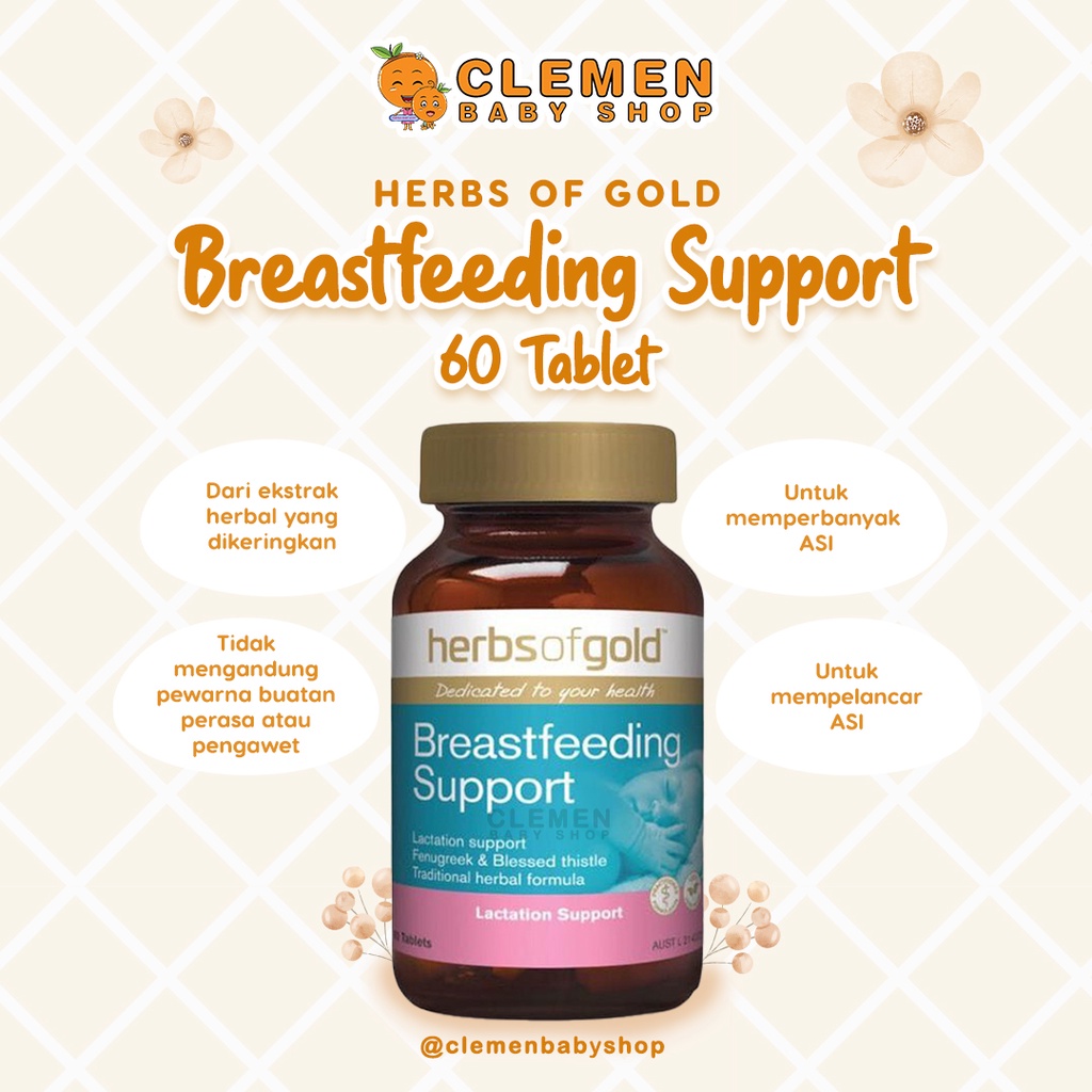 Jual Herbs Of Gold Breastfeeding Support Tablet Asi Booster Shopee Indonesia