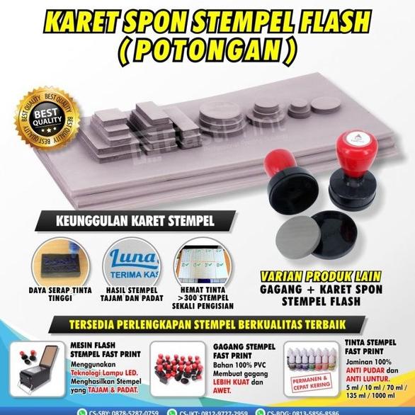 

Terlaris Gagang Stempel Flash & Karet Spon Stempel Potongan Kotak 80X104 MM Termurah