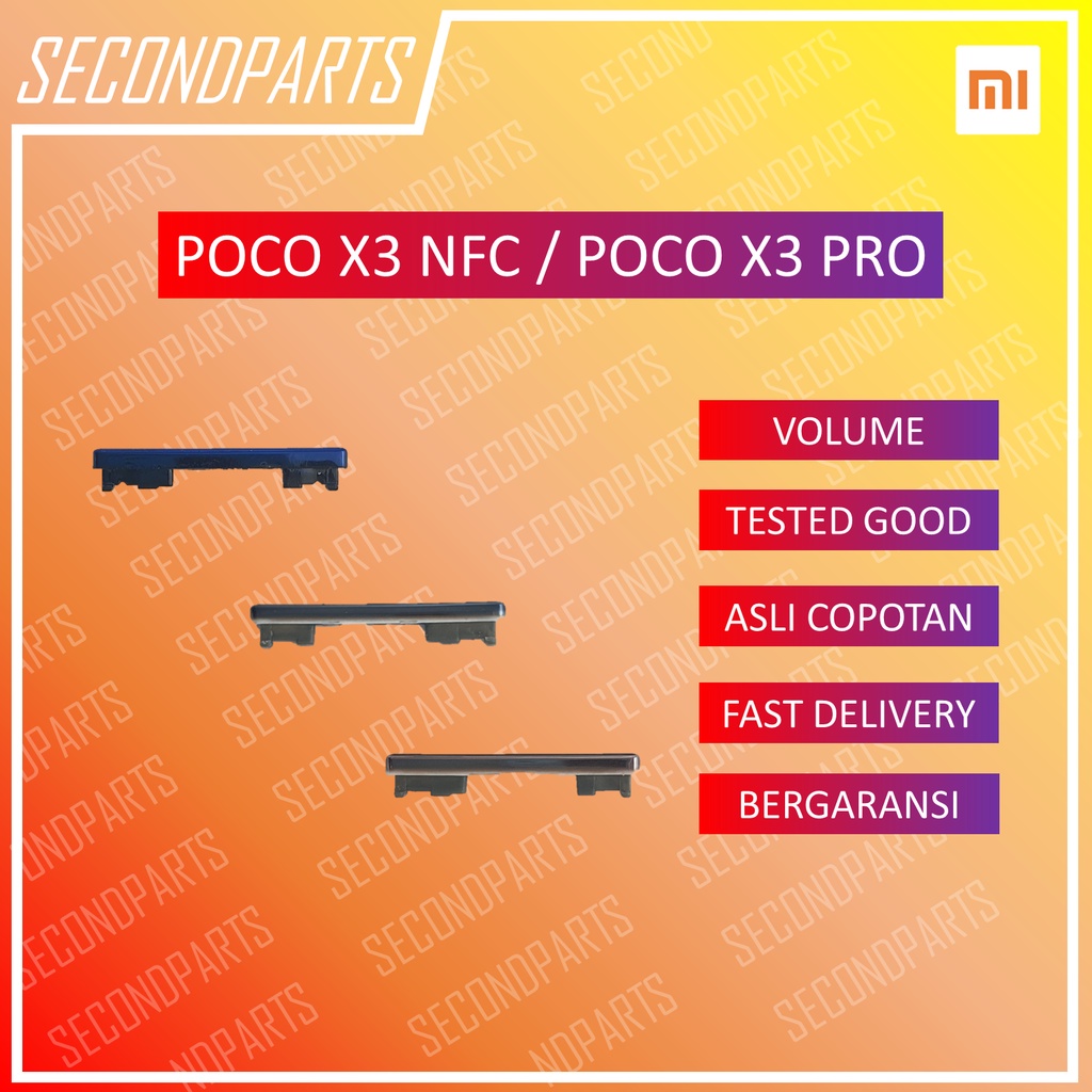 TOMBOL VOLUME LUAR XIAOMI POCO X3 NFC / X3 PRO ORIGINAL