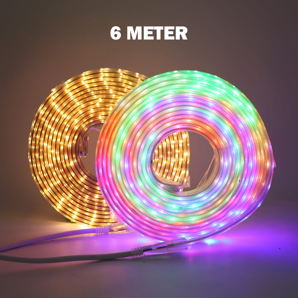 Lampu SMD LED Kode 6353-7 STRIP SELANG 6M METER / Mode Warna Lampu Ganti2 / Lampu Hias LED Indoor atau Outdoor