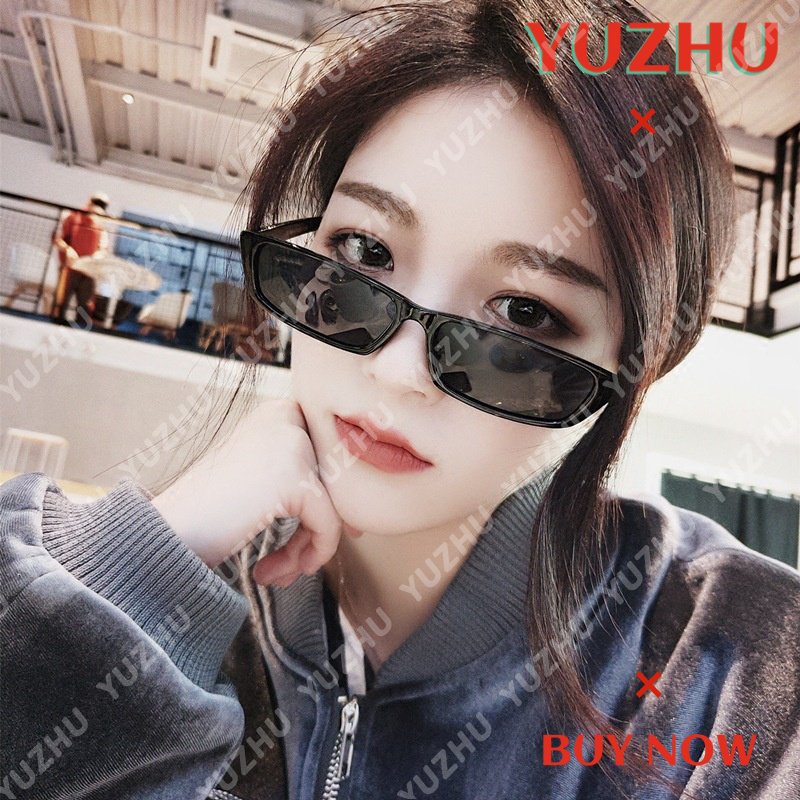 (YUZHU) Western Fashion Gaya Vintage Mata Kucing Warna Permen UV400 Kacamata Hitam Unisex