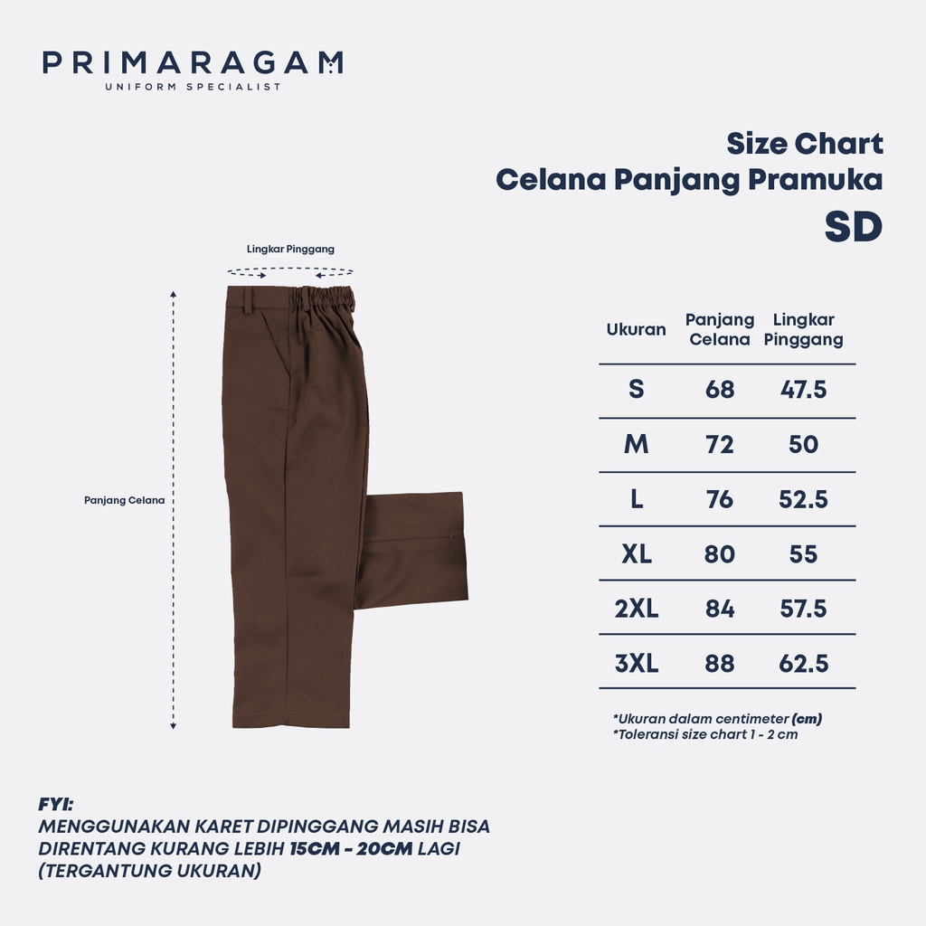 OBRAL BARANG CACAT Celana sekolah sd panjang pramuka celana sd celana sd pramuka celana seragam pramuka sd ssd-05