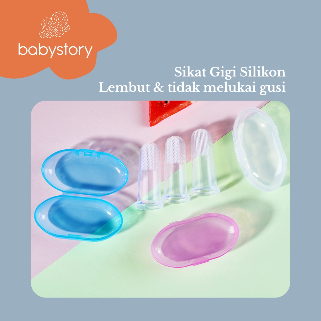 Sikat Gigi Jari Bayi Finger Tooth Brush Sikat Gigi Bayi jari Silikon