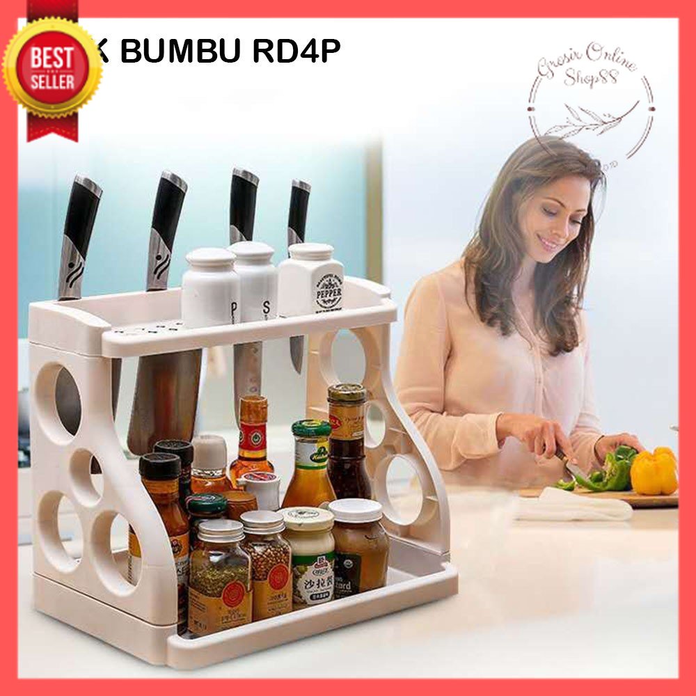 GOS -C304- Rak Bumbu Dapur 2 Susun Minimalis