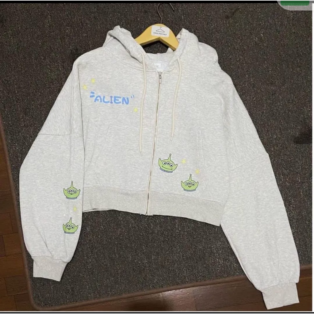 ALIEN CROOPE HOODIE JAKET WANITA - JAKET CROPE WANITA - HOODIE CROOPE