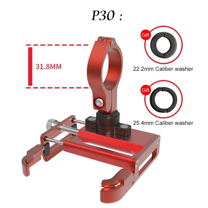 GUB P10 P30 Phone Holder HP Sepeda Motor Anti Getar Alumunium Alloy