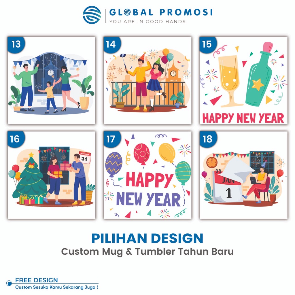 Pilihan Desain Khusus Tema Tahun Baru/ Happy New Year