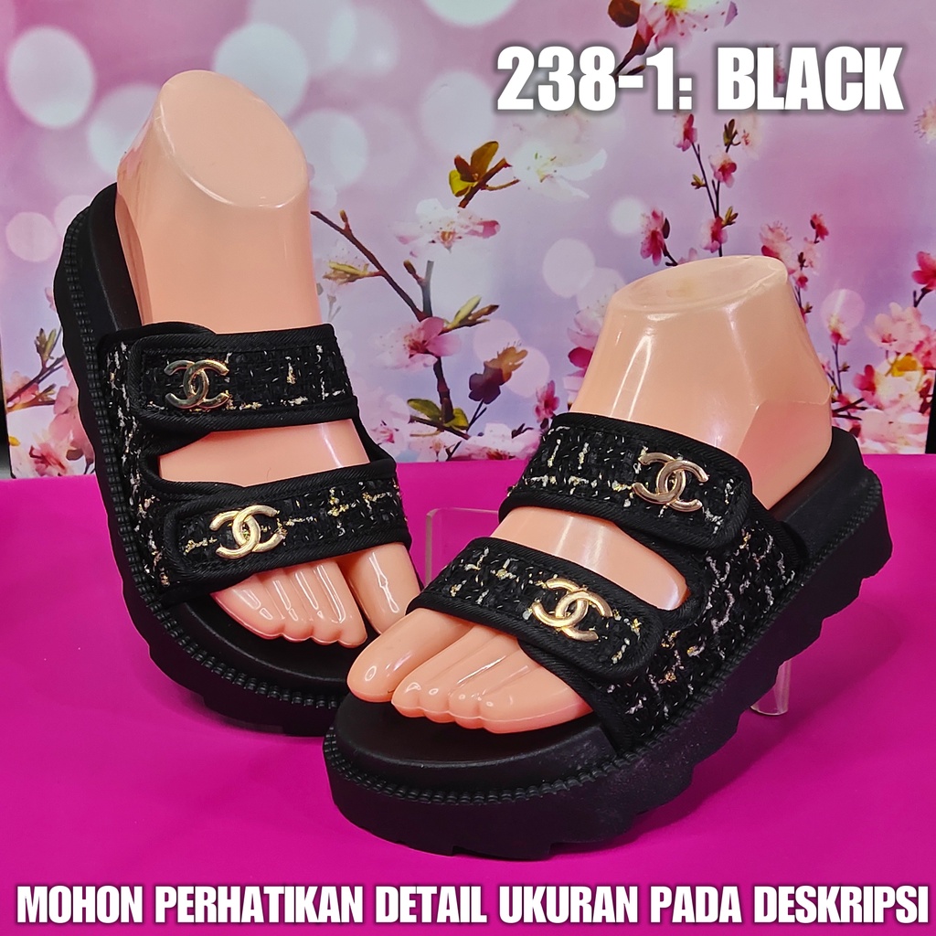 Sandal Import wanita 238 1 Anti slip dan air sol karet SDLWW