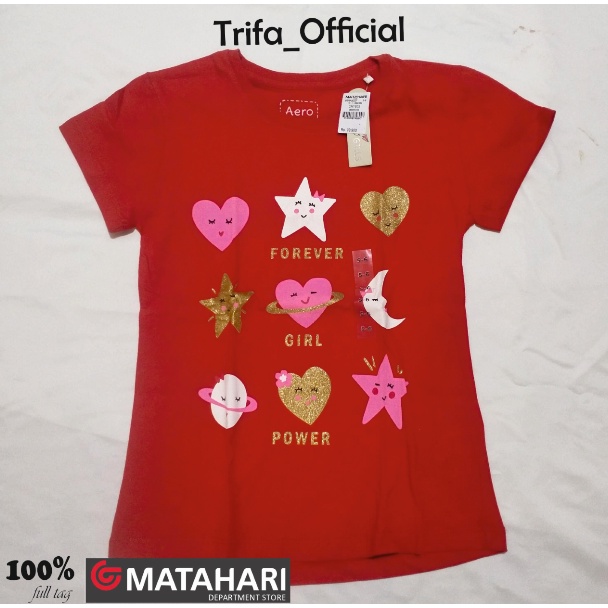 Kaos / Atasan / Baju Harian Lengan Pendek Anak Original Aero Girls (bisa untuk usia 5-12 tahun)
