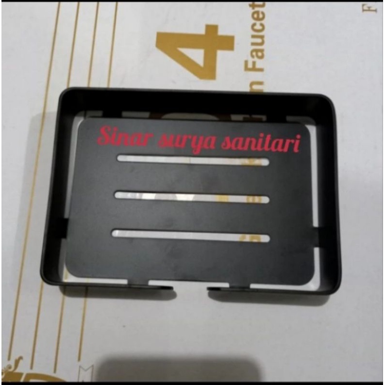 Rak sabun stainless hitam / tempat sabun batangan / rak serbaguna