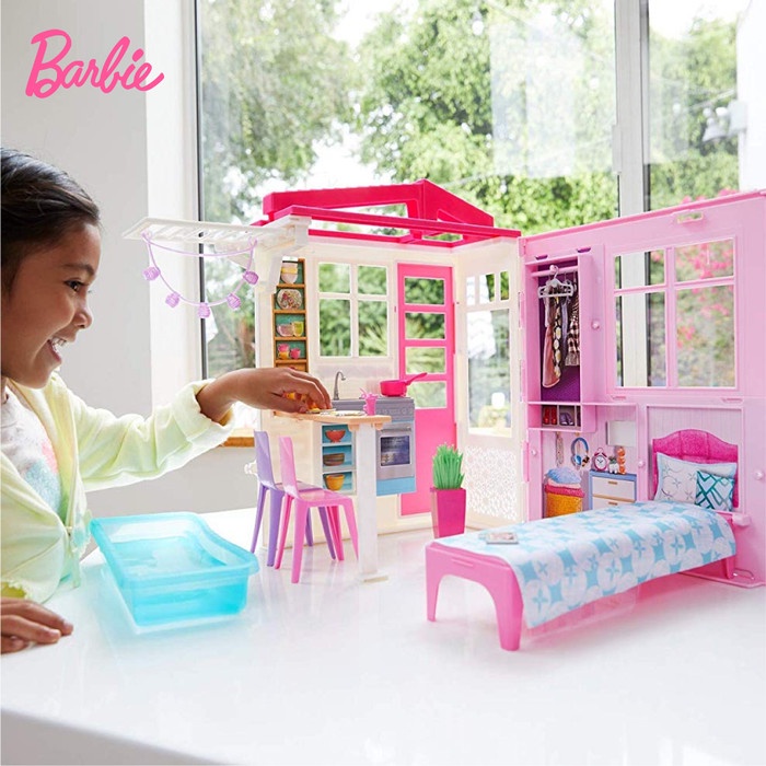 Barbie 2-Story House Rumah Boneka Permainan Toy Anak Perempuan