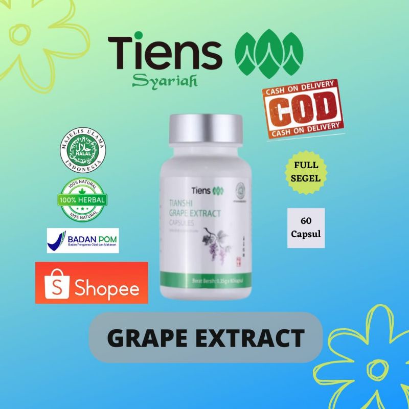 Tianshi Grape Extract Tiens Original Nutrisi Vertigo / Penyumbatan Pembuluh Darah & Pelangsing Badan