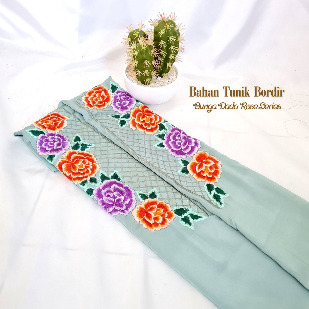 Pusat Bordir Tasikmalaya  - Bahan Blus Bordir Dada Rose Series