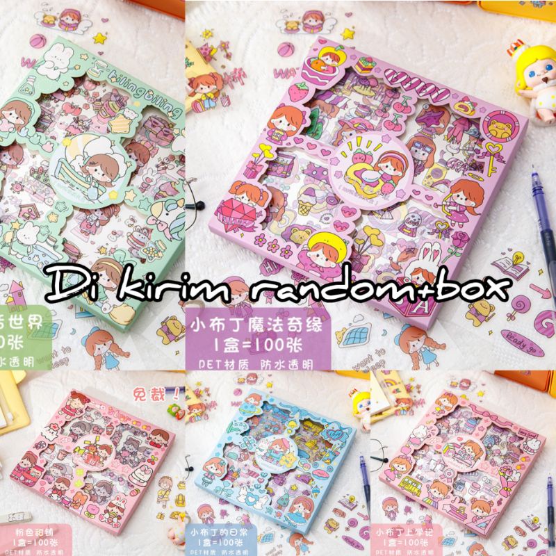 

100 Pcs Stiker Motif Lucu Korea Anti Air 3D Stiker Happy Day Botol Air dll RANDOM WARNA