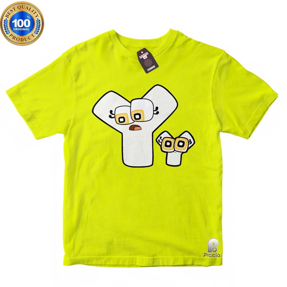 BAJU ANAK KAOS ATASAN ANAK HURUF Y ALPHABET LORE Unisex Bahan COTTUN (Free Nama)