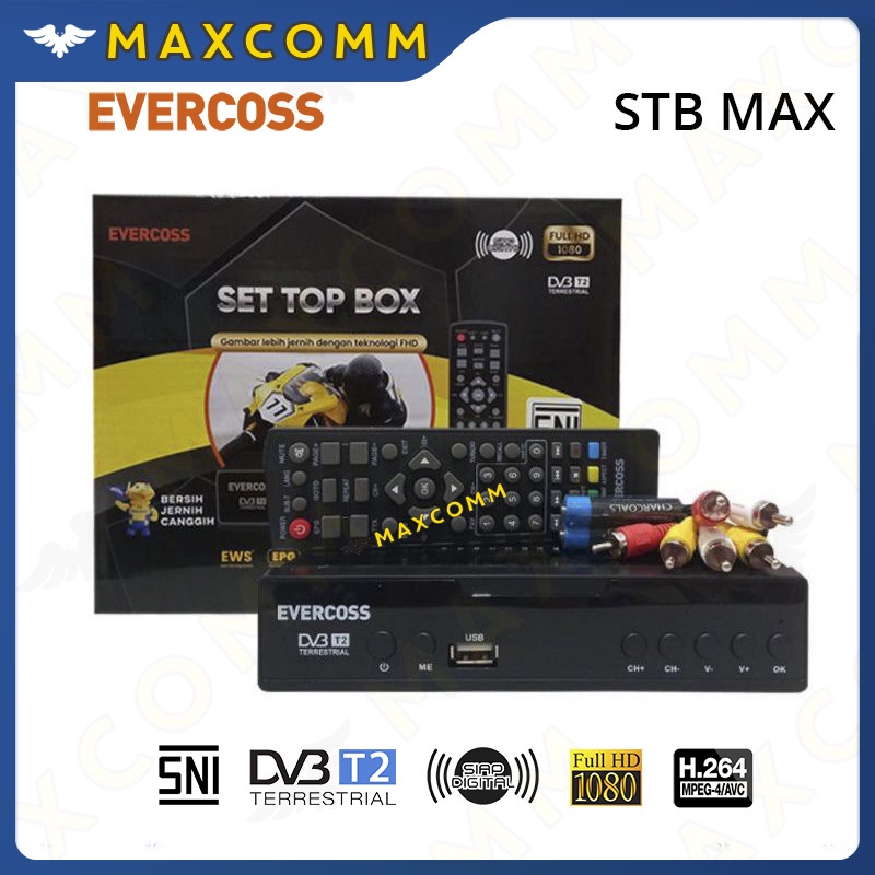 SET TOP BOX EVERCOSS STB MAX Digital TV Receiver Full HD - STB MAX ONLY