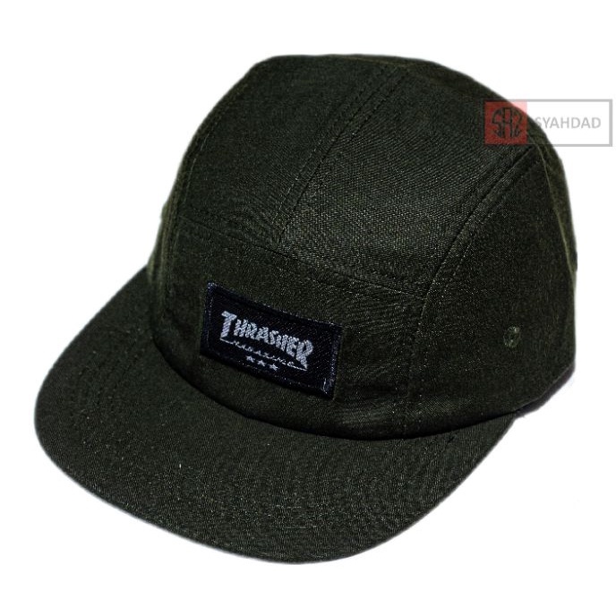 topi 5 panel distro original topi lima panel pria wanita bordir thrasher - topi 5 panel - topi 5 panel original - topi lima panel - five panel