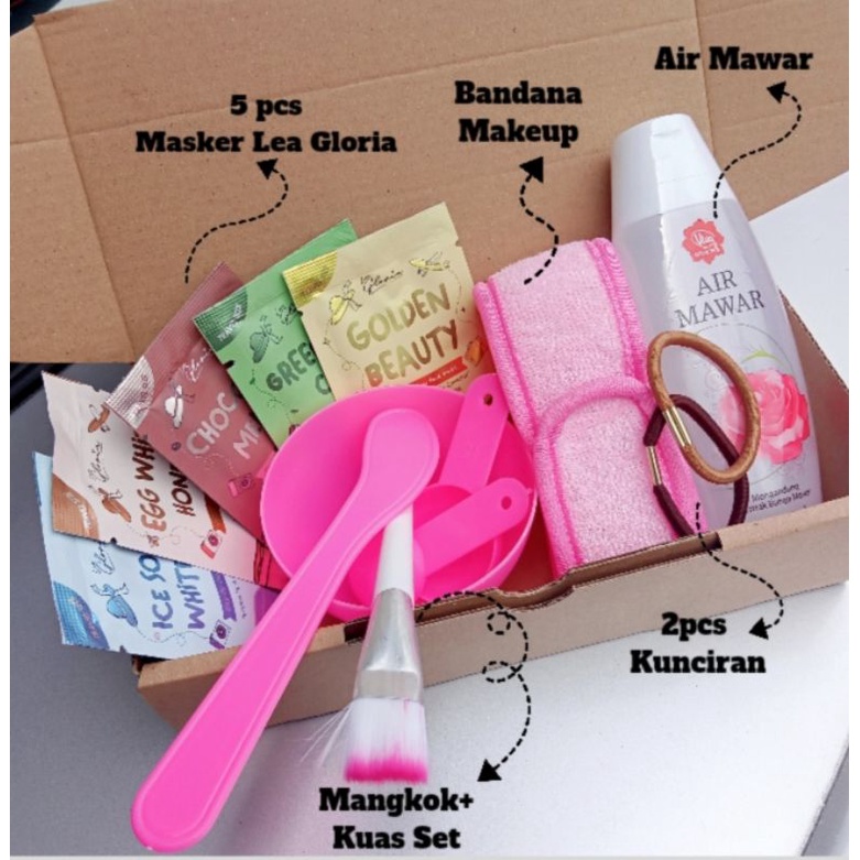 PAKET MASKER WAJAH ORGANIK LENGKAP | PAKET LULUR BADAN | Box Hampers Box Birthday Gift Box Graduation