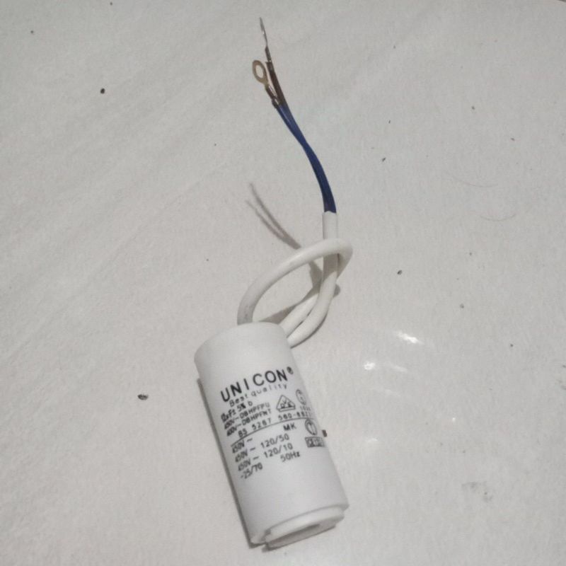 kapasitor mesin cuci pompa air capacitor unicon 12uf kapasitor unicon 12uf