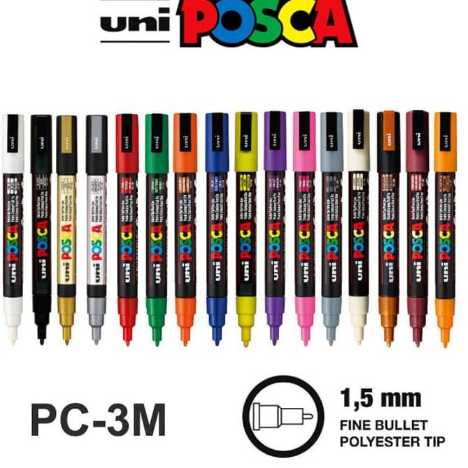 

[PRODUK DJIBK] Uni POSCA PC-3M Marker Pen - Fine Tip HS0