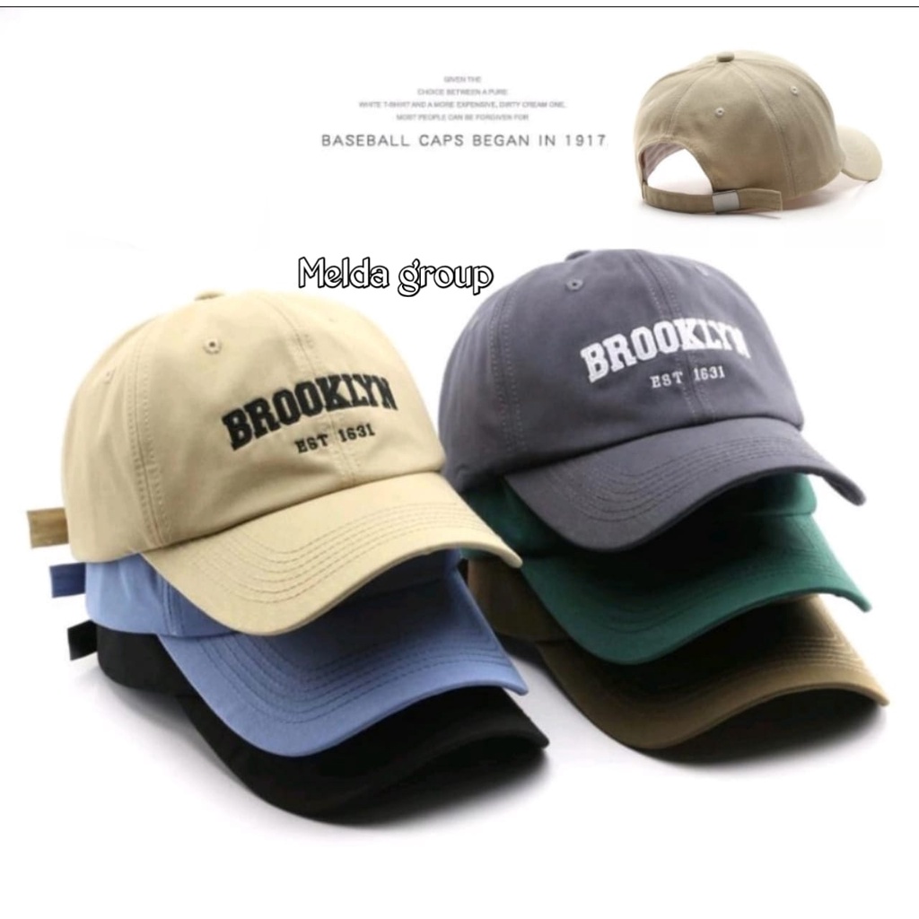 TOPI BASEBALL HAT BROOKLYN DISTRO PREMIUN BAHAN RAPEL CLIP BESI COD/TOPI BASEBALL PRIA WANITA UNISEX