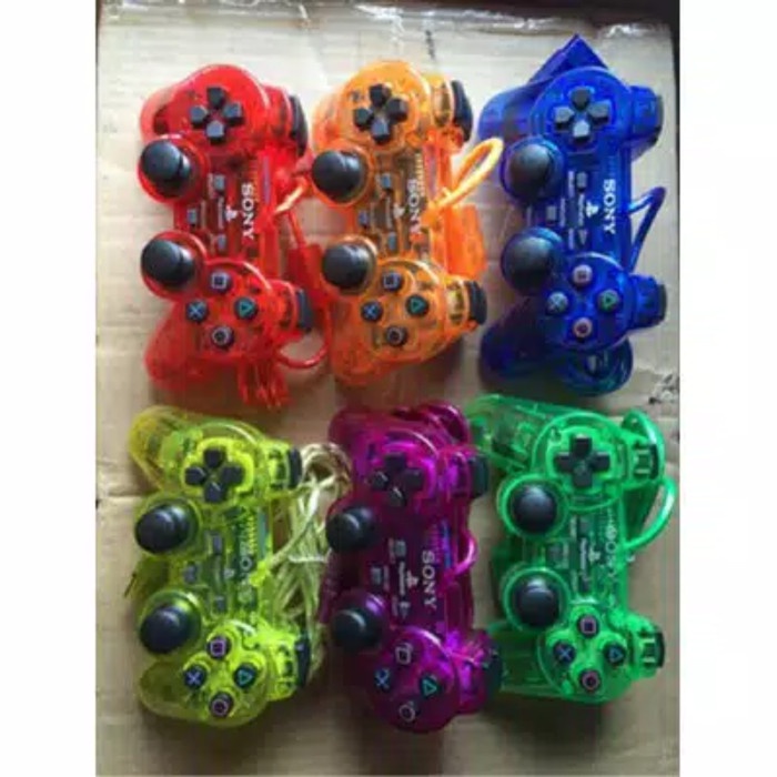 Vk0146 Stik Ps2 Lampu Kabel Ori Serat Warna Warni - Stick Ps 2 Transparan Lam