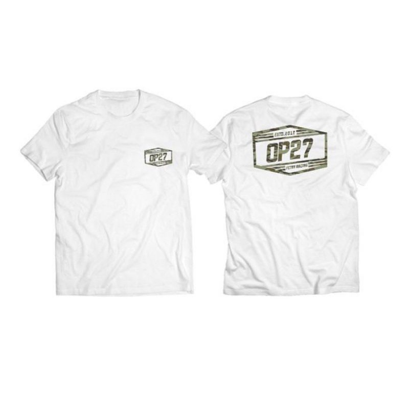 Tshirt kaos op27 factory camo white