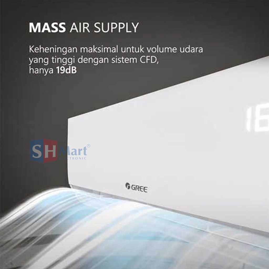 AC GREE 1 PK INVERTER GWC-09F5S / 09F5S SMART CLEAN FAST COOLING GARANSI RESMI