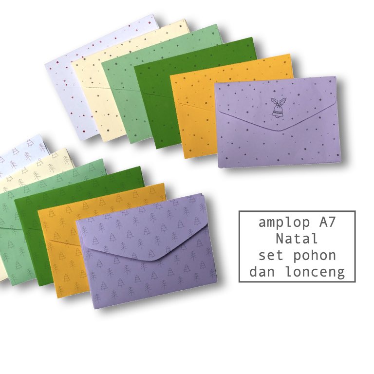 

Amplop Natal Christmas mini 11x 8 cm warna warni isi 12