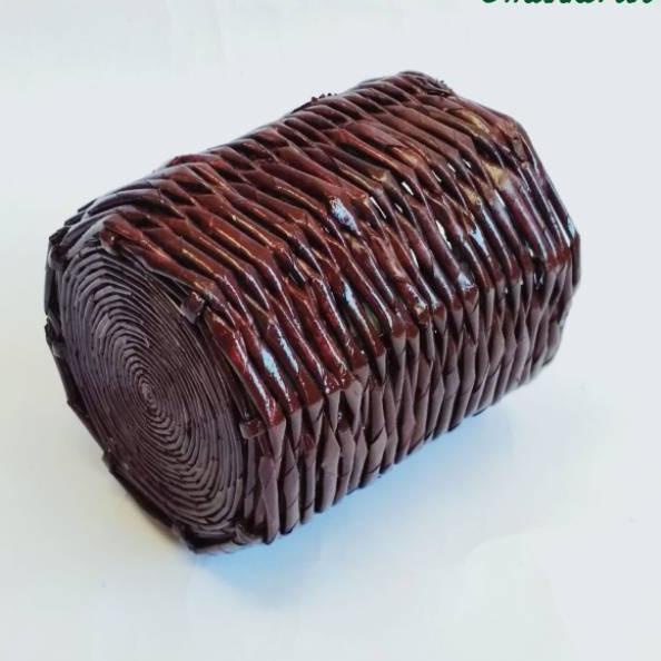 

[L-7Q ✔] KERAJINAN TANGAN TEMPAT PENSIL ANYAMAN KORAN (COKLAT)-banyak diminati