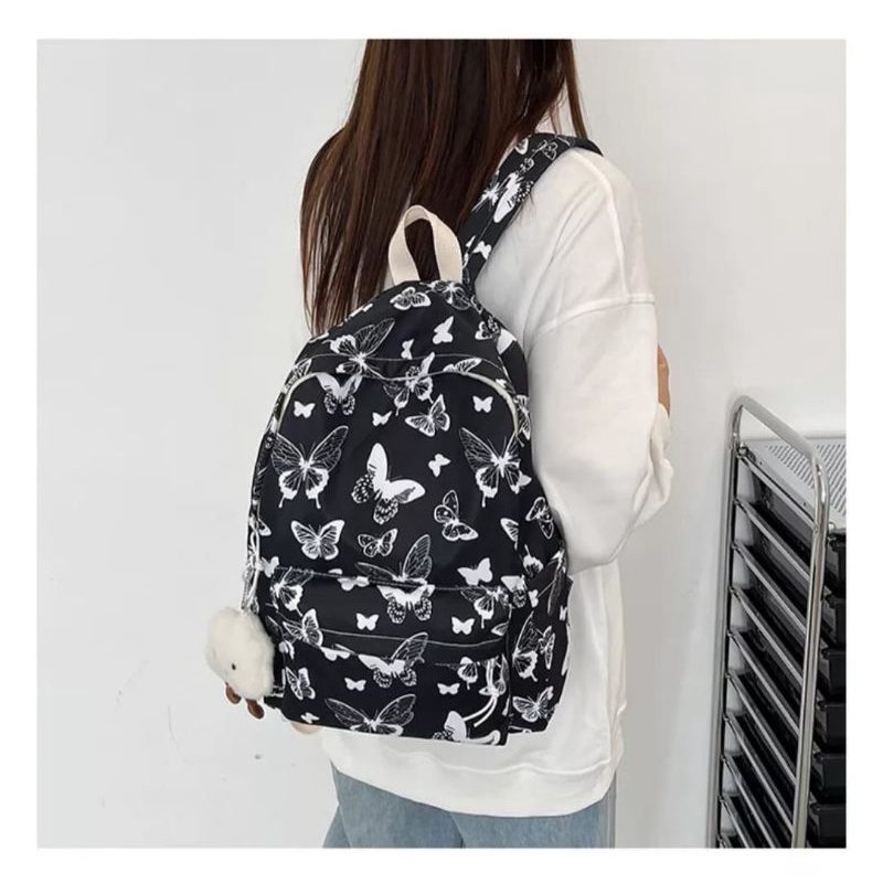 Raid_Store93// Tas ransel sekolah anak perempuan/tas sekolah SD-SMP/Tas kekinian wanita/tas punggung butterfly multi warna