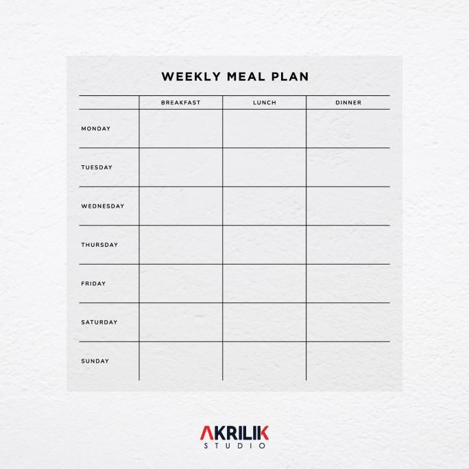 

WEEKLY MEAL PLANNER AKRILIK JADWAL MENU DAPUR ACRYLIC KITCHEN PLAN