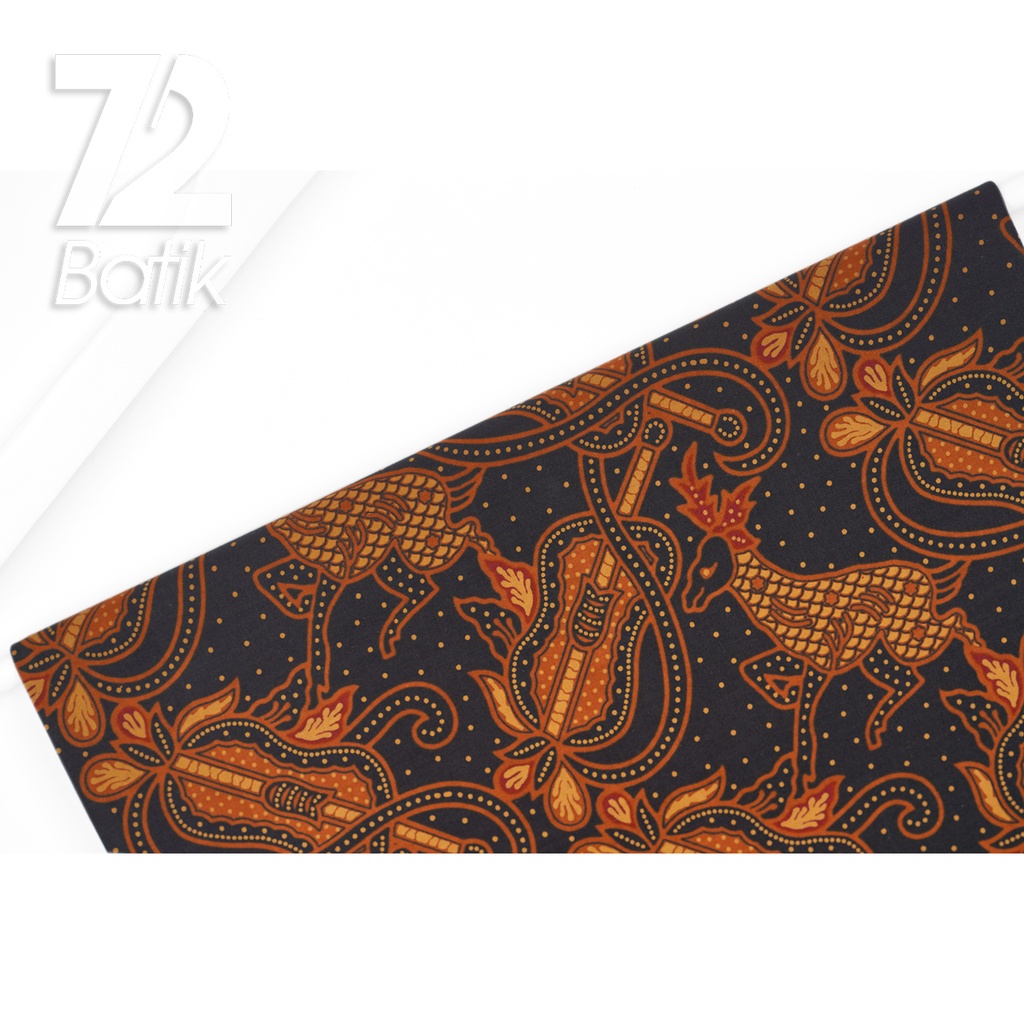 KAIN BATIK KATUN Premium Motif Kawung Rusa Warna Merah Hitam 723025 Cap 72IL Jarik Jarit Samping Kebat Panjang Batik Katun Modern Premium Bahan Seragam Batik Pernikahan Kantor Keluarga Murah Kamen Jadi Batik Bali Lembaran