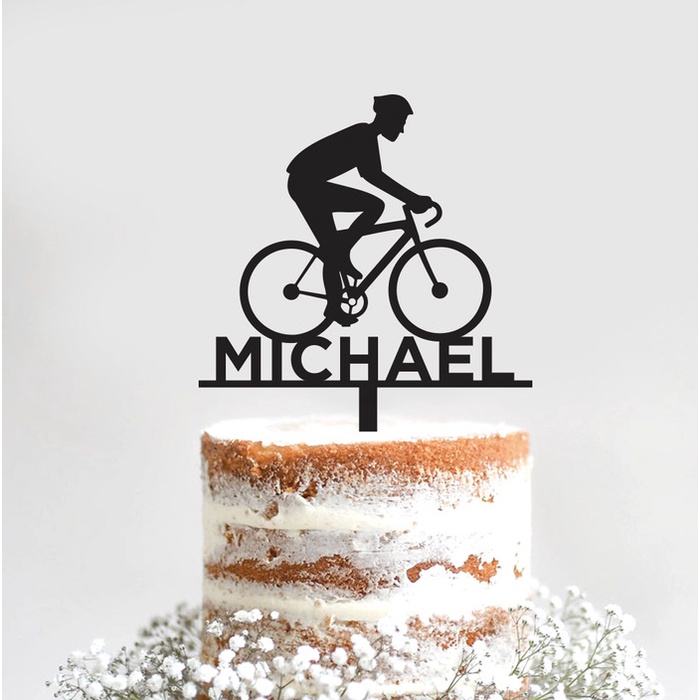 Topper Custom Cake Topper Nama Topper Nama Akrilik Sepeda