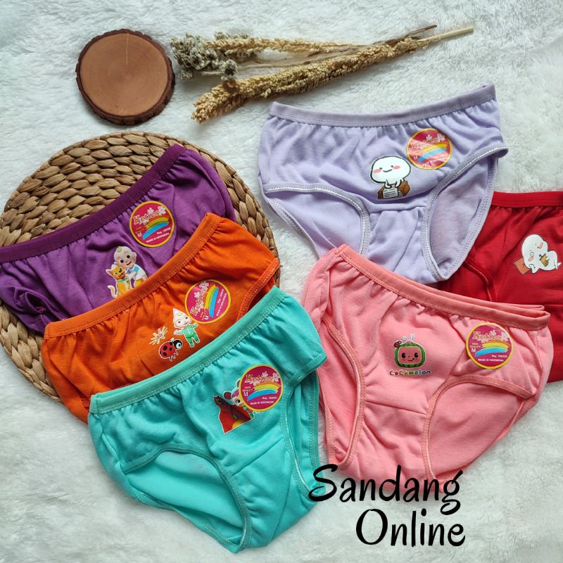 LUSINAN 12 PCS Celana Dalam Anak Keties i-colour Sablon Karakter CD BALITA