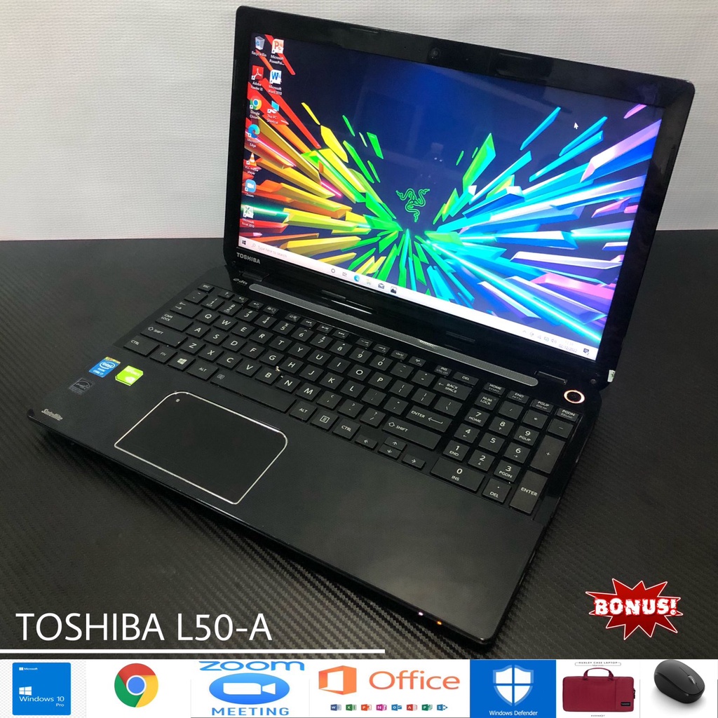 Laptop Toshiba L50-A  Intel Core i7 gen 4 ram 8gb SSD 180gb Dual VGA Nvidia Geforce-OS Windows 10