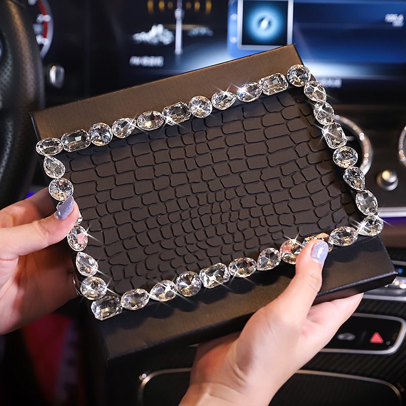 Anti Slip Mat Dashboard Rhinestone PVC Material（16.4*20）