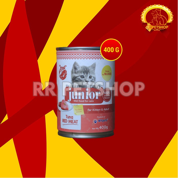 Makanan Kucing Basah Junior Wet Food Kaleng 400 Gram Non Whiskas