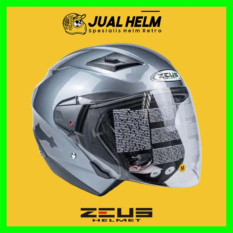 Helm Zeus ZS611 Solid Titanium Glossy | Zeus ZS 611 Double Visor