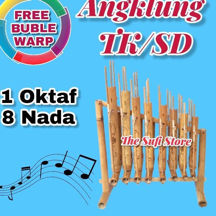 ERG-72 Angklung Set 1 Oktaf 8 Nada Mini berkualitas/Alat Musik Tradisional Untuk anak usia TK/SD [BHD]